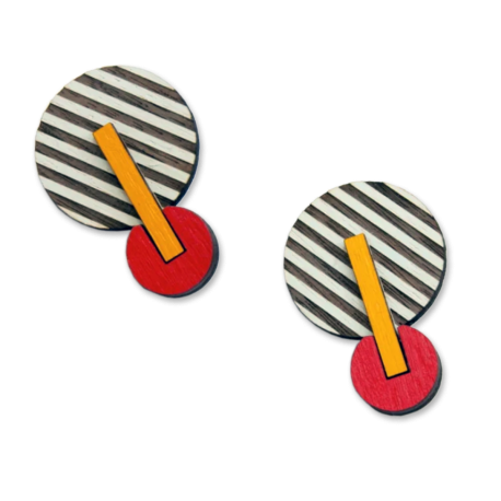 CIRCLE AND STRIPES EARRINGS