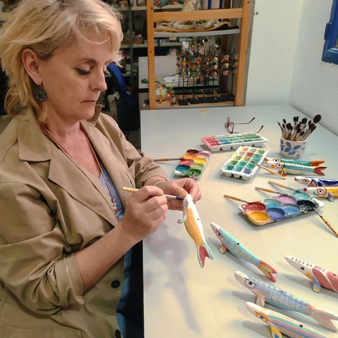 Rocío Gómez Guillén en su estudio